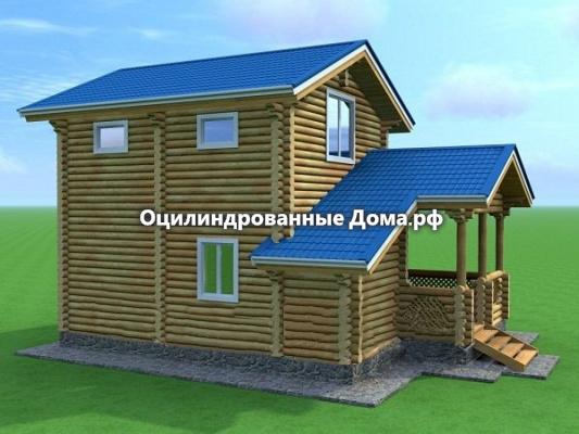 Проект деревянного дома из бревна с мансардой